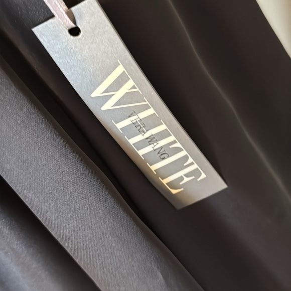 White by Vera Wang Formal Black One-Shoulder Dress with Sash in Ebony Si… - Picture 8 of 14